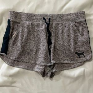 Gray and black shorts from PINK.